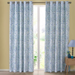 "Catherine Lansfield Tilly Floral Blue 66X90"" Curtain Pair Fully Lined Ready Made" - thumbnail 3