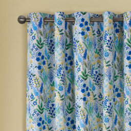 "Catherine Lansfield Tilly Floral Blue 66X90"" Curtain Pair Fully Lined Ready Made" - thumbnail 1