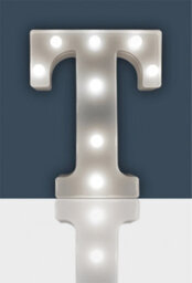 St Helens Home And Garden Battery Operated 3D Led Letter T Light - thumbnail 1