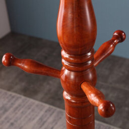 Multibao Posh Solid Wood Heavy Duty Coat Stand Tree - 9 Hook Elegant Rack - Walnut Colour - thumbnail 4