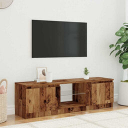 Berkfield Tv Cabinet With Led Lights Old Wood 140X40X35.5 Cm Engineered Wood - thumbnail 3