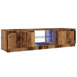 Berkfield Tv Cabinet With Led Lights Old Wood 140X40X35.5 Cm Engineered Wood - thumbnail 5