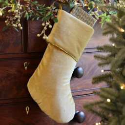 Dibor Gold Knightsbridge Velvet Xmas Gift Decoration Christmas Stocking For Kids