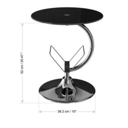 Avf 45Cm X 45Cm Side Table With Magazine Rack - Black Glass & Chrome - thumbnail 3