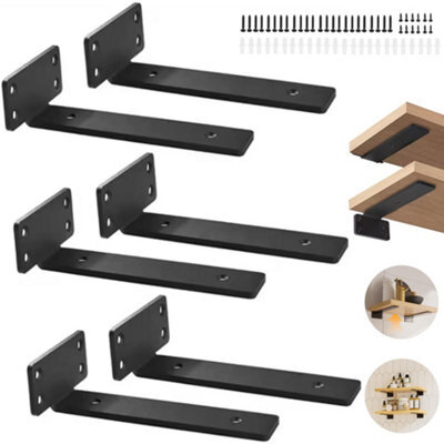 4X Floating Shelf Brackets 15Cm Heavy Duty Metal For Support Wall Hanging - image 1