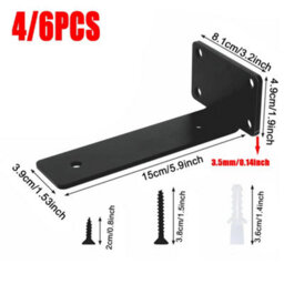 4X Floating Shelf Brackets 15Cm Heavy Duty Metal For Support Wall Hanging - thumbnail 3