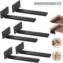 4X Floating Shelf Brackets 15Cm Heavy Duty Metal For Support Wall Hanging - thumbnail 1