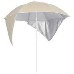 Berkfield Beach Umbrella With Side Walls Sand 215 Cm - thumbnail 1