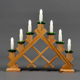 Shatchi Led Candle Flameless Table Top Wooden Holder Engraved Merry Christmas White Battery Operated - thumbnail 1