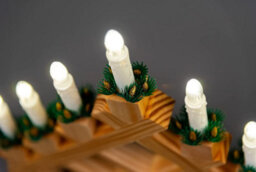 Shatchi Led Candle Flameless Table Top Wooden Holder Engraved Merry Christmas White Battery Operated - thumbnail 6