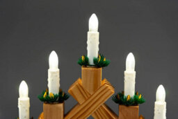 Shatchi Led Candle Flameless Table Top Wooden Holder Engraved Merry Christmas White Battery Operated - thumbnail 5