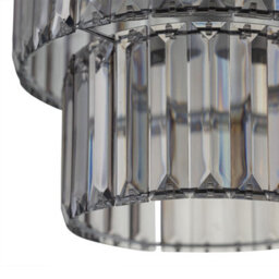 First Choice Lighting Set Of 2 Clint - Smoked Acrylic Two Tier Easy Fit Pendant Shades - thumbnail 5
