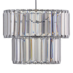 First Choice Lighting Set Of 2 Clint - Smoked Acrylic Two Tier Easy Fit Pendant Shades - thumbnail 3
