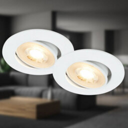 Briloner Set Of 2 Recessed Lights Led Downlights Spotlights Slim Adjustable Warm White 4,8W, 420Lm - thumbnail 2