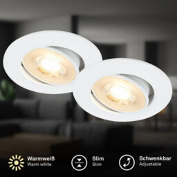 Briloner Set Of 2 Recessed Lights Led Downlights Spotlights Slim Adjustable Warm White 4,8W, 420Lm - thumbnail 3