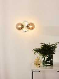 Lucide Tycho Retro Wall Light - 2Xg9 - Matt Gold, Brass - thumbnail 4