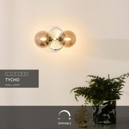 Lucide Tycho Retro Wall Light - 2Xg9 - Matt Gold, Brass - thumbnail 2
