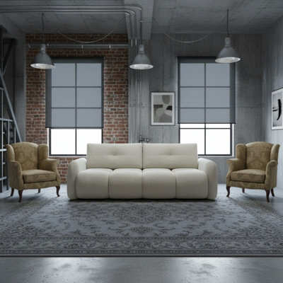 Sandy Sofa Bed With Storage Dl Pull Out Seat Free Standing Backrest 230X120X94 Cm White - image 1