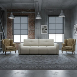 Sandy Sofa Bed With Storage Dl Pull Out Seat Free Standing Backrest 230X120X94 Cm White - thumbnail 1