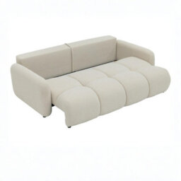 Sandy Sofa Bed With Storage Dl Pull Out Seat Free Standing Backrest 230X120X94 Cm White - thumbnail 5