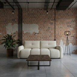 Sandy Sofa Bed With Storage Dl Pull Out Seat Free Standing Backrest 230X120X94 Cm White - thumbnail 2
