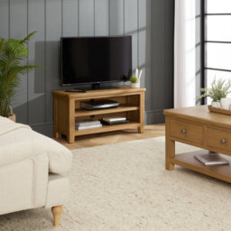 The Furniture Market Cotswold Rustic Smoked Oak Small Tv Unit Up To 50 Tv Size - thumbnail 3