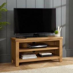 The Furniture Market Cotswold Rustic Smoked Oak Small Tv Unit Up To 50 Tv Size - thumbnail 2