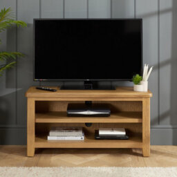The Furniture Market Cotswold Rustic Smoked Oak Small Tv Unit Up To 50 Tv Size - thumbnail 1