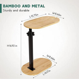 Bamboo Bath Tray Adjustable C-Shape - thumbnail 2