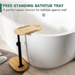 Bamboo Bath Tray Adjustable C-Shape - thumbnail 3