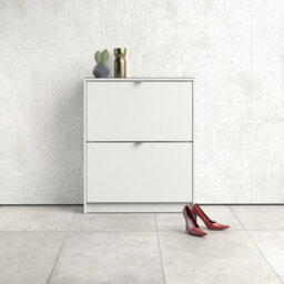 Furniture To Go Shoes Shoe Cabinet  W. 2 Tilting Doors And 2 Layers White - thumbnail 5