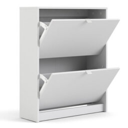 Furniture To Go Shoes Shoe Cabinet  W. 2 Tilting Doors And 2 Layers White - thumbnail 4