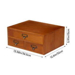 Wooden Desk Organizer Office Storage Box - thumbnail 2