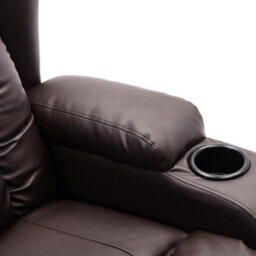 More4Homes Caesar Bonded Leather Manual Recliner Armchair With Rocking Swivel Heat And Massage (Brown) - thumbnail 4