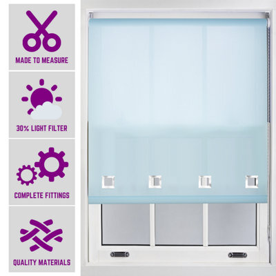 Furnished Daylight Roller Blind With Big Square Eyelets Free Cut Service - Duck Egg (W)210Cm X (L)165Cm - image 1