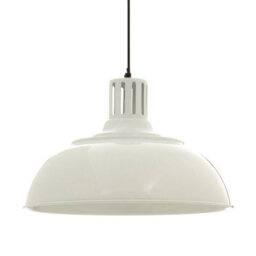 Orsina White Pendant Light With Ridged Dome Shade, Metal Hanging Lamp With Vent Detail, Unique Kitchen Pendant - thumbnail 2