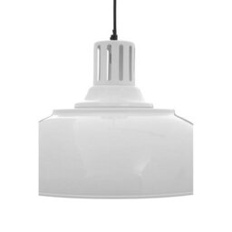 Orsina White Pendant Light With Ridged Dome Shade, Metal Hanging Lamp With Vent Detail, Unique Kitchen Pendant - thumbnail 4