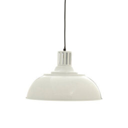 Orsina White Pendant Light With Ridged Dome Shade, Metal Hanging Lamp With Vent Detail, Unique Kitchen Pendant