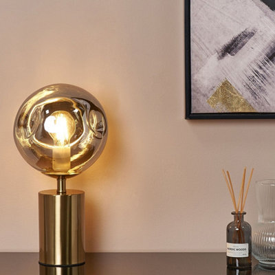 Beliani Brass Table Lamp With Irregular Glass Globe Shade, Modern Glam, 45Cm H - image 1