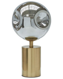 Beliani Brass Table Lamp With Irregular Glass Globe Shade, Modern Glam, 45Cm H - thumbnail 2