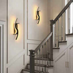 Led Wall Light - Modern Black Curve Indoor Light, 3000K Warm White For Bedroom, Living Room - thumbnail 5