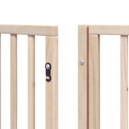 Walplus Brown Dog Gate With Door Foldable 10 Panels 800 Cm Poplar Wood - thumbnail 9