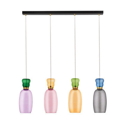 Luminosa Lighting Luminosa Pluma Bar Pendant Ceiling Light Glossy Purple, Yellow, Pink, Light Green, Light Blue, Smokey, Gold Led 20W 1800Lm 3000K - image 1