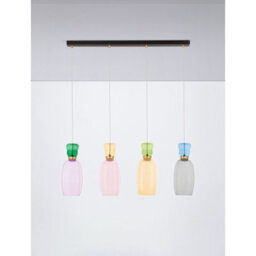 Luminosa Lighting Luminosa Pluma Bar Pendant Ceiling Light Glossy Purple, Yellow, Pink, Light Green, Light Blue, Smokey, Gold Led 20W 1800Lm 3000K - thumbnail 3
