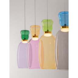 Luminosa Lighting Luminosa Pluma Bar Pendant Ceiling Light Glossy Purple, Yellow, Pink, Light Green, Light Blue, Smokey, Gold Led 20W 1800Lm 3000K - thumbnail 2