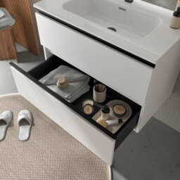 Cygnus bath Bequia Metal Vanity Unit 120Cm Matt White Basin Ceramic - thumbnail 2