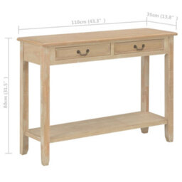 Berkfield Console Table 110X35X80 Cm Wood - thumbnail 8