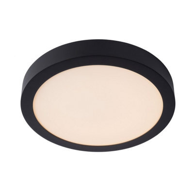Lucide Brice-Led Modern Flush Ceiling Light Bathroom 30Cm - Led Dim. - 1X30W 3000K - Ip44 - Black - image 1