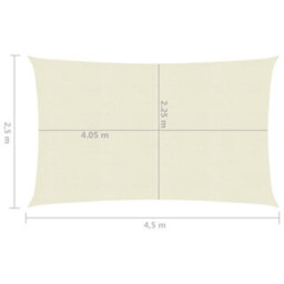 Berkfield Sunshade Sail 160 G/m2 Cream 2.5X4.5 M Hdpe - thumbnail 6