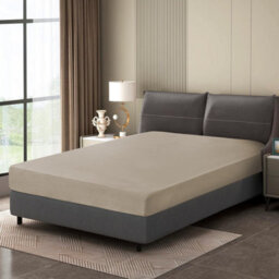 Ameha 100% Cotton Jersey Fitted Sheet Beige Soft Anti Allergy 30Cm Extra Deep Easy Care King Bed Sheets 150 X 200 Cm - thumbnail 3